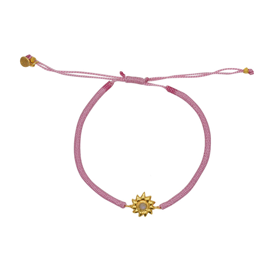 Bracelet tressé et soleil pierre - ROSE & PIERRE DE LUNE