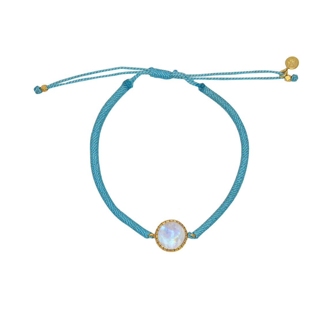 Bracelet tressé bleu jean et labradorite - TURQUOISE &