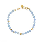Bracelet perles naturelles et noeuds - AGATE BLEU GIVREE