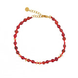 Bracelet perles naturelles et noeuds - AGATE ROUGE