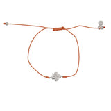 Bracelet tressé coloré et trêfle argent 925 - CORAIL