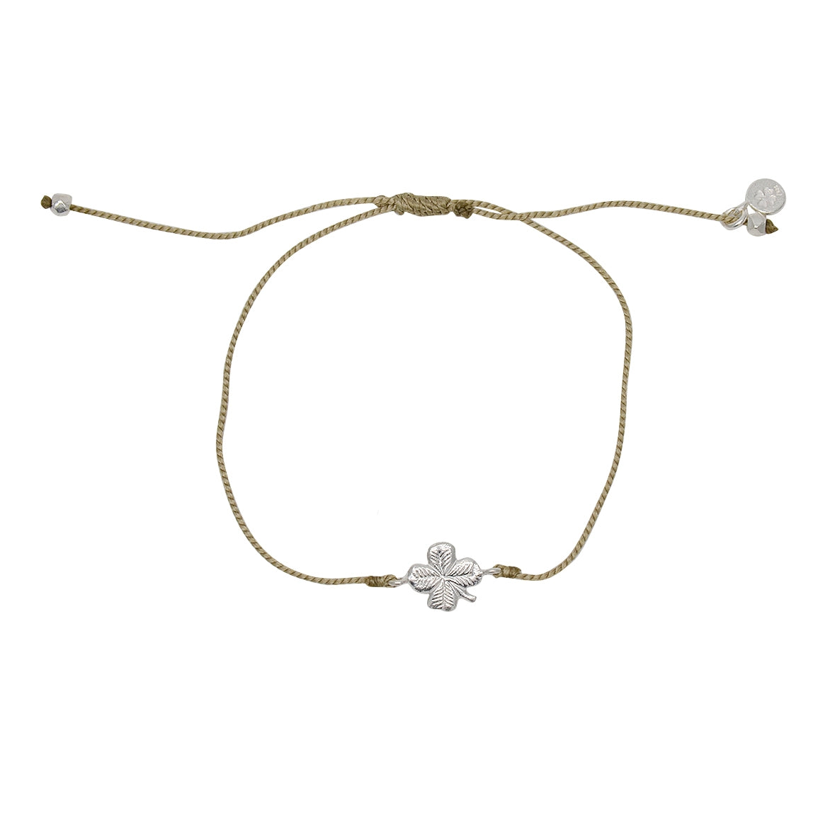 Bracelet tressé coloré et trêfle argent 925 - KAKI