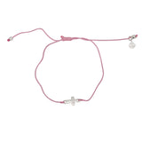 Bracelet tressé et croix argent 925 - ROSE