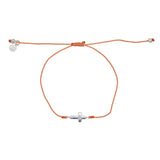 Bracelet tressé et croix argent 925 - CORAIL