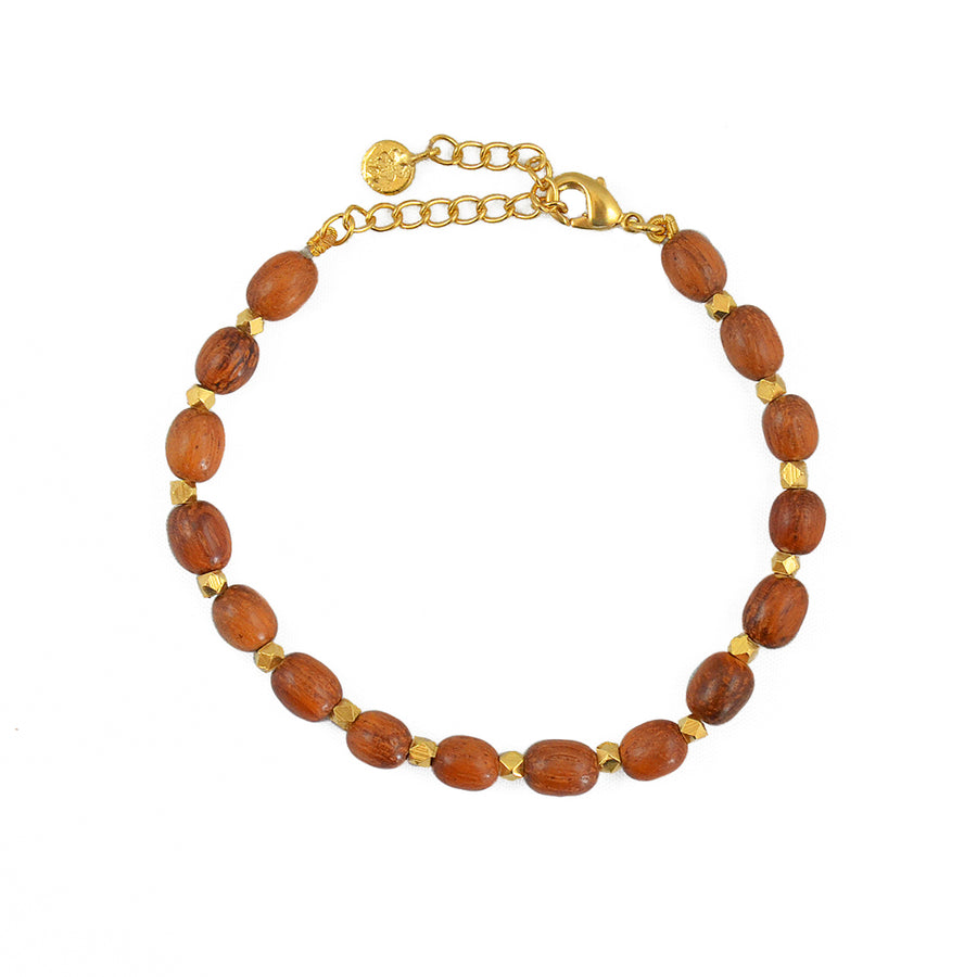 Bracelet perles rondes bois - BOIS OVALE