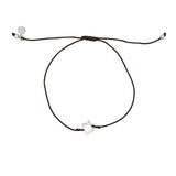 Bracelet fil fin etoile de David argent 925 - CHOCOLAT