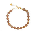 Bracelet perles en bois et perles dorées - BOIS CLAIR