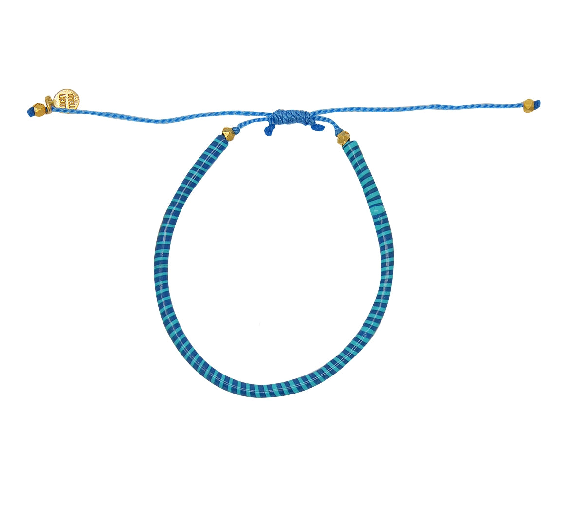Bracelet mali sur cordon - TURQUOISE & BLEU