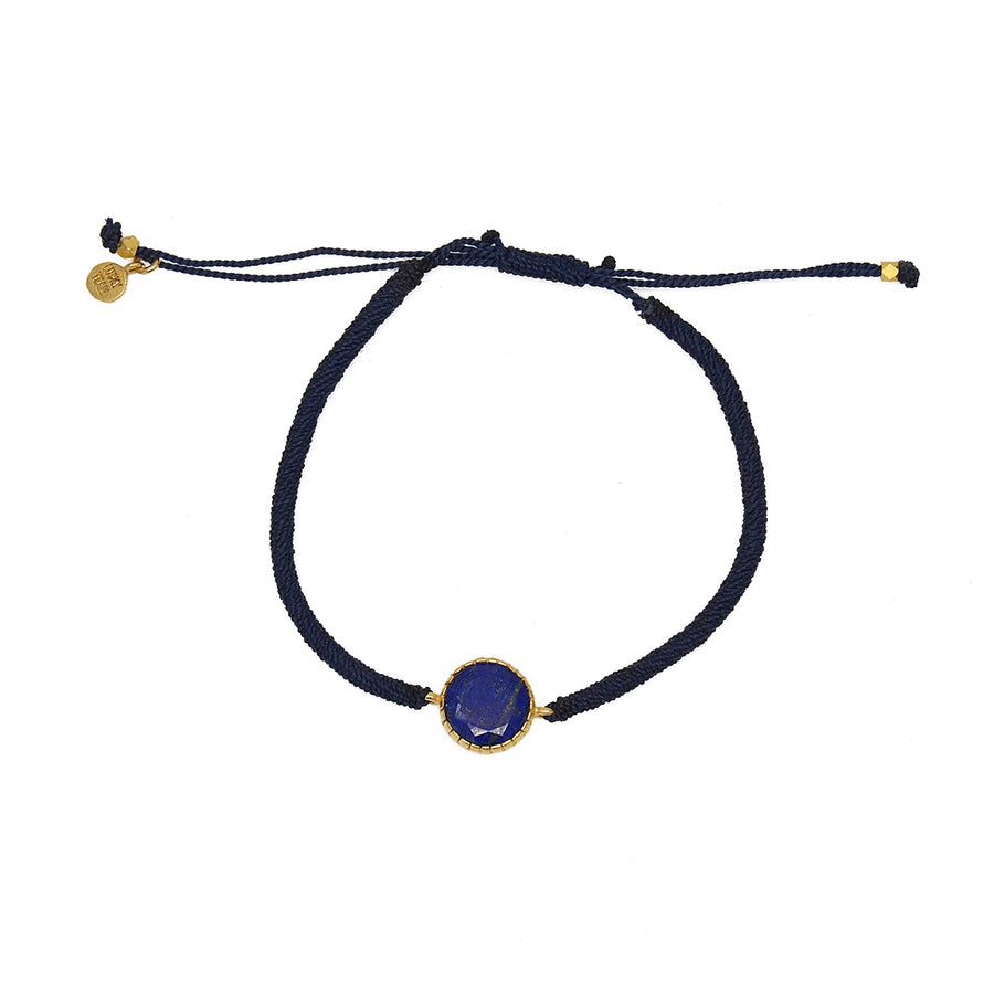 Bracelet tressé bleu jean et labradorite - BLEU MARINE &