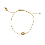 Bracelet tressé et pierre - BEIGE & PERLE DE CULTURE