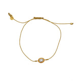 Bracelet tressé et pierre - BEIGE & PERLE DE CULTURE
