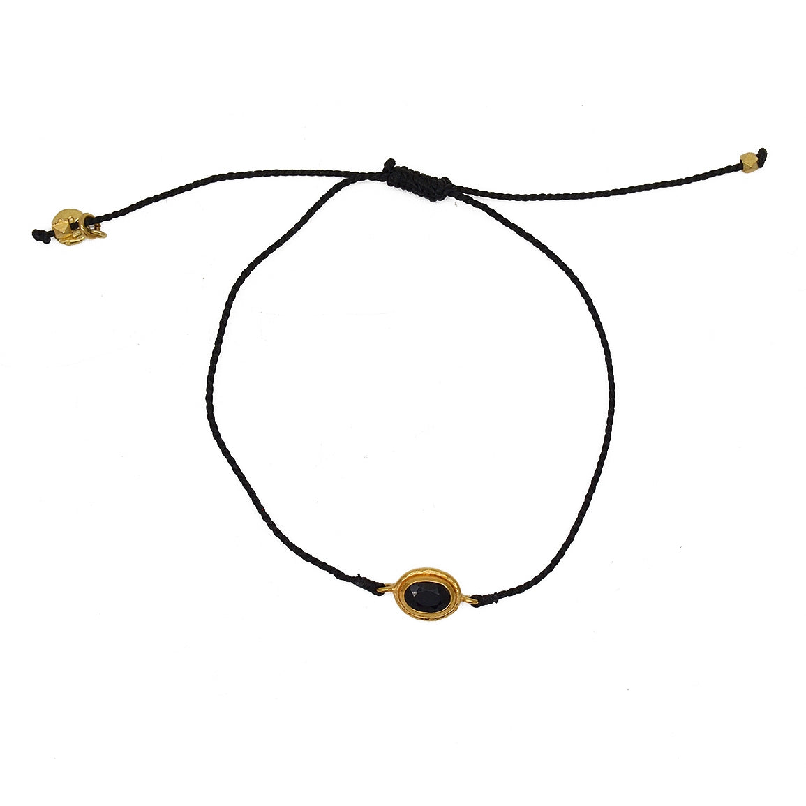 Bracelet tressé et pierre - NOIR & ONYX NOIRE
