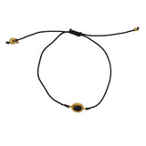 Bracelet tressé et pierre - NOIR & ONYX NOIRE