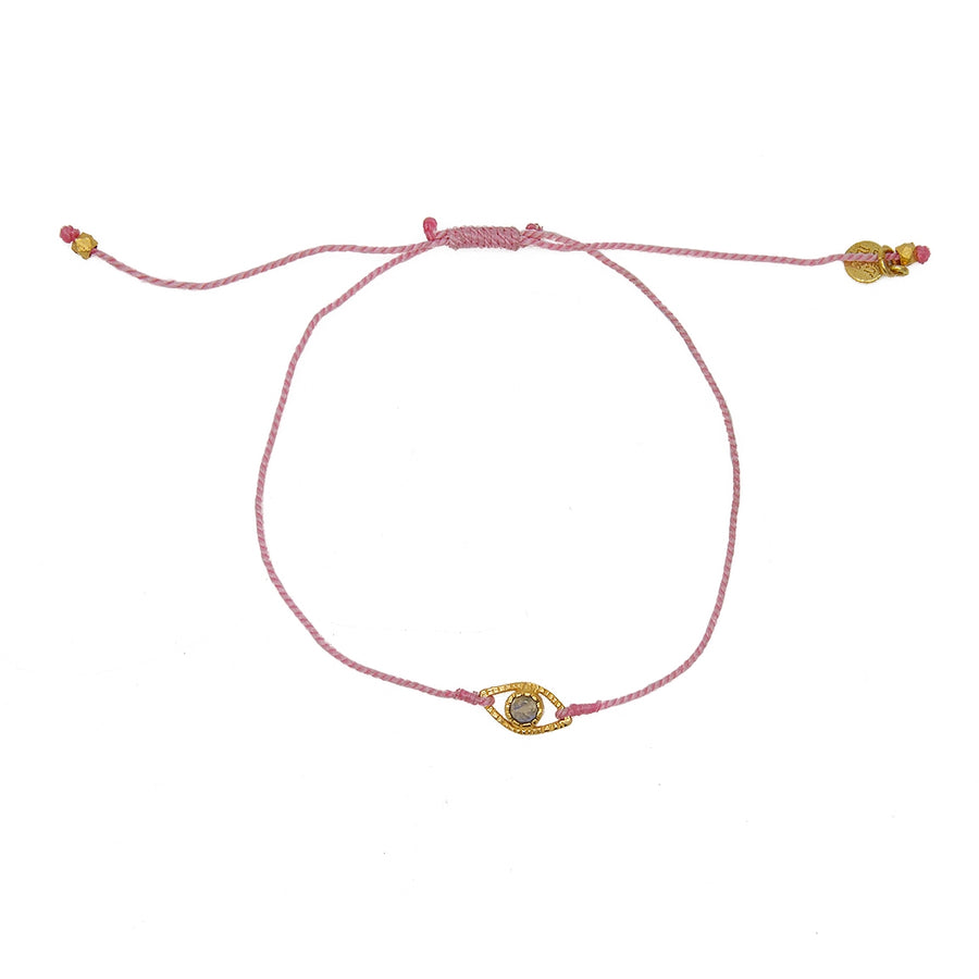 Bracelet cordon et oeil pierre - ROSE & PIERRE DE LUNE