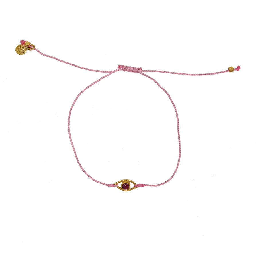 Bracelet cordon et oeil pierre - ROSE & RUBIS