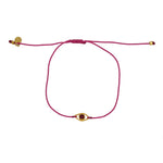 Bracelet cordon et oeil pierre - FUSHIA & RUBIS