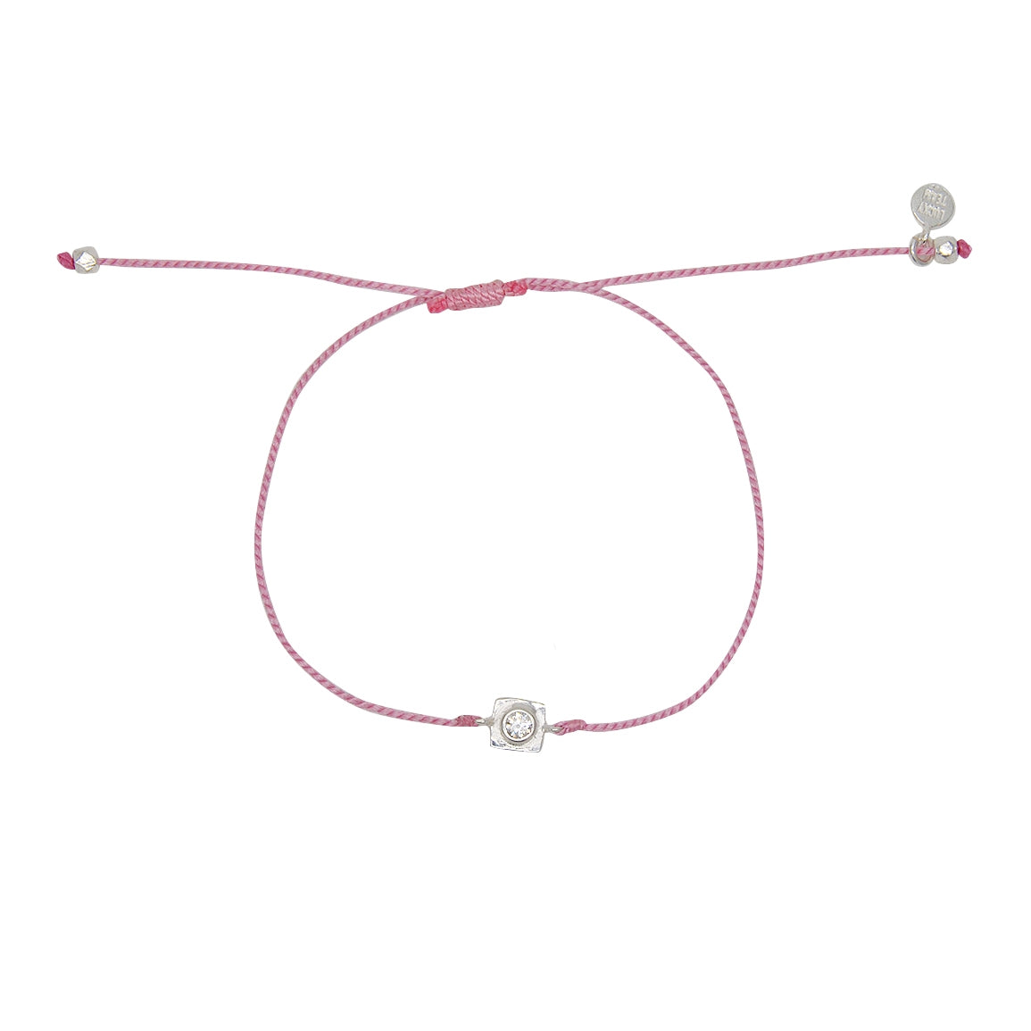 Bracelet tressé argent 925 et zircon - ROSE