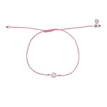 Bracelet tressé argent 925 et zircon - ROSE