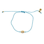 Bracelet tressé doré et zircon - TURQUOISE