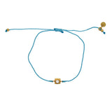 Bracelet tressé doré et zircon - TURQUOISE