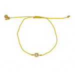 Bracelet tressé doré et zircon - JAUNE