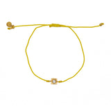 Bracelet tressé doré et zircon - JAUNE