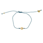 Bracelet tressé doré et zircon - BLEU JEAN