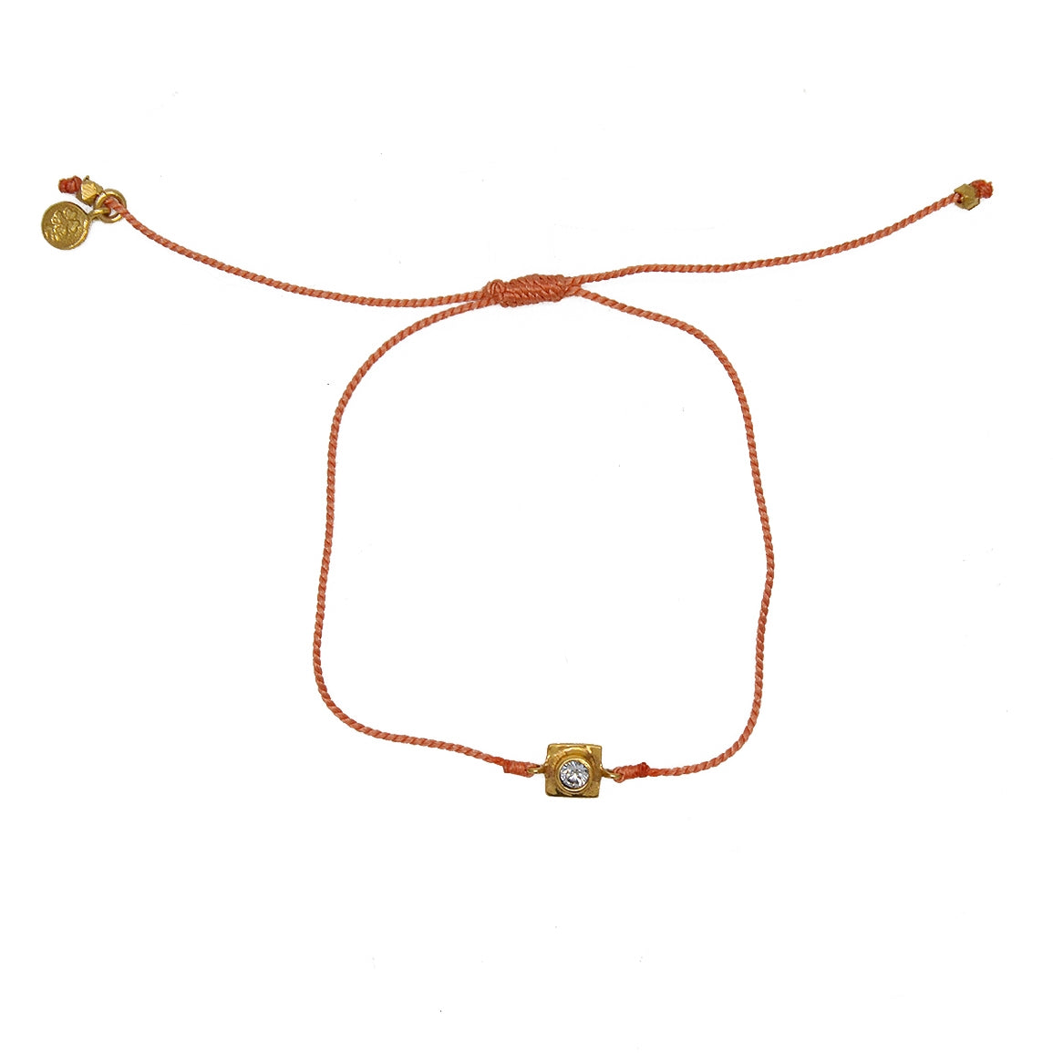 Bracelet tressé doré et zircon - CORAIL