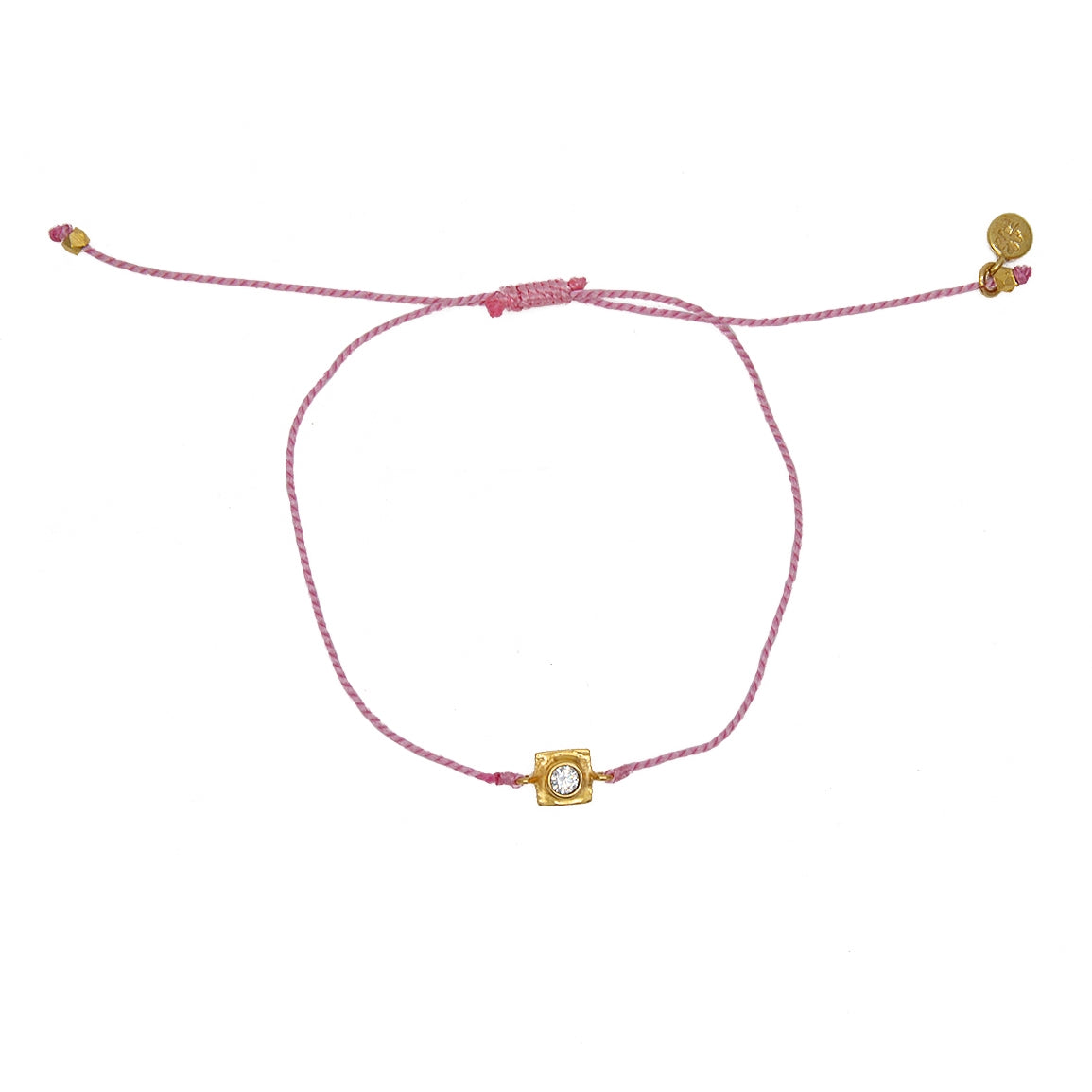 Bracelet tressé doré et zircon - ROSE