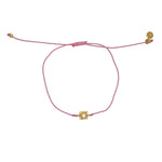 Bracelet tressé doré et zircon - ROSE
