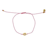 Bracelet tressé doré et zircon - ROSE