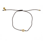 Bracelet tressé doré et zircon - CHOCOLAT