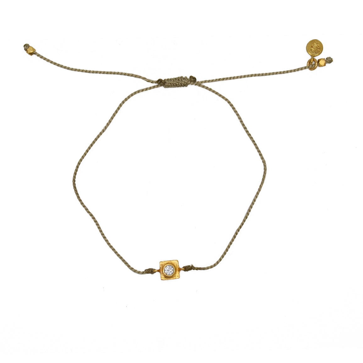 Bracelet tressé doré et zircon - KAKI