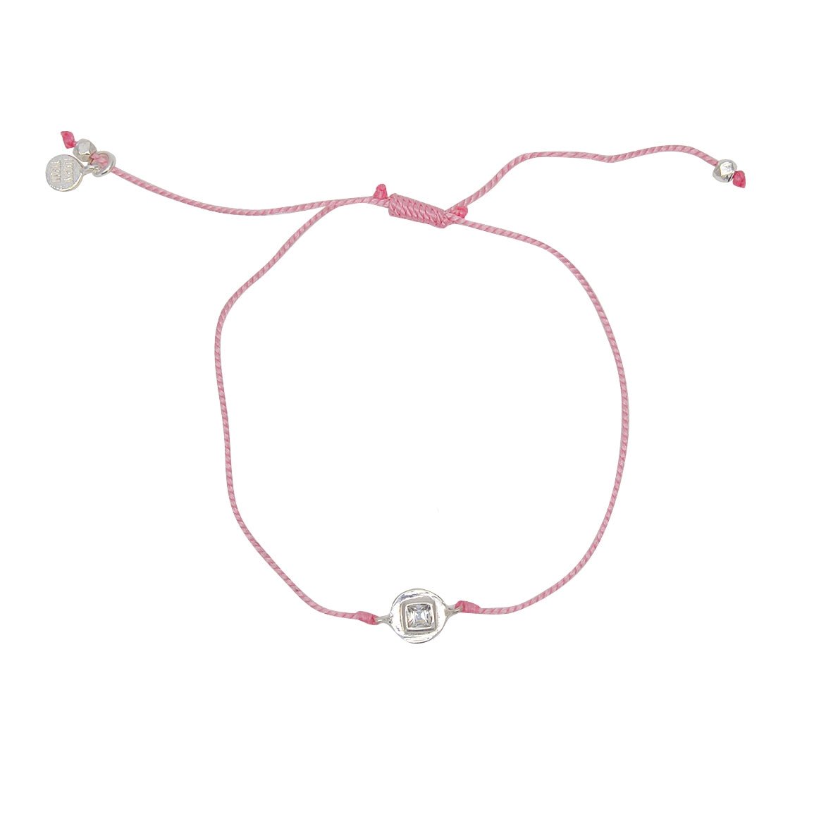 Bracelet tressé argent 925 et zircon - ROSE