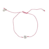 Bracelet tressé argent 925 et zircon - ROSE