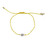 Bracelet tressé argent 925 et zircon - JAUNE