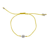 Bracelet tressé argent 925 et zircon - JAUNE