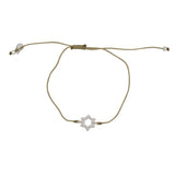 Bracelet fin tressé etoile de David argent 925 et zircons -