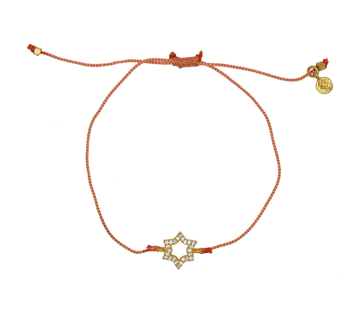 Bracelet tressé etoile de David dorée et zircons - CORAIL