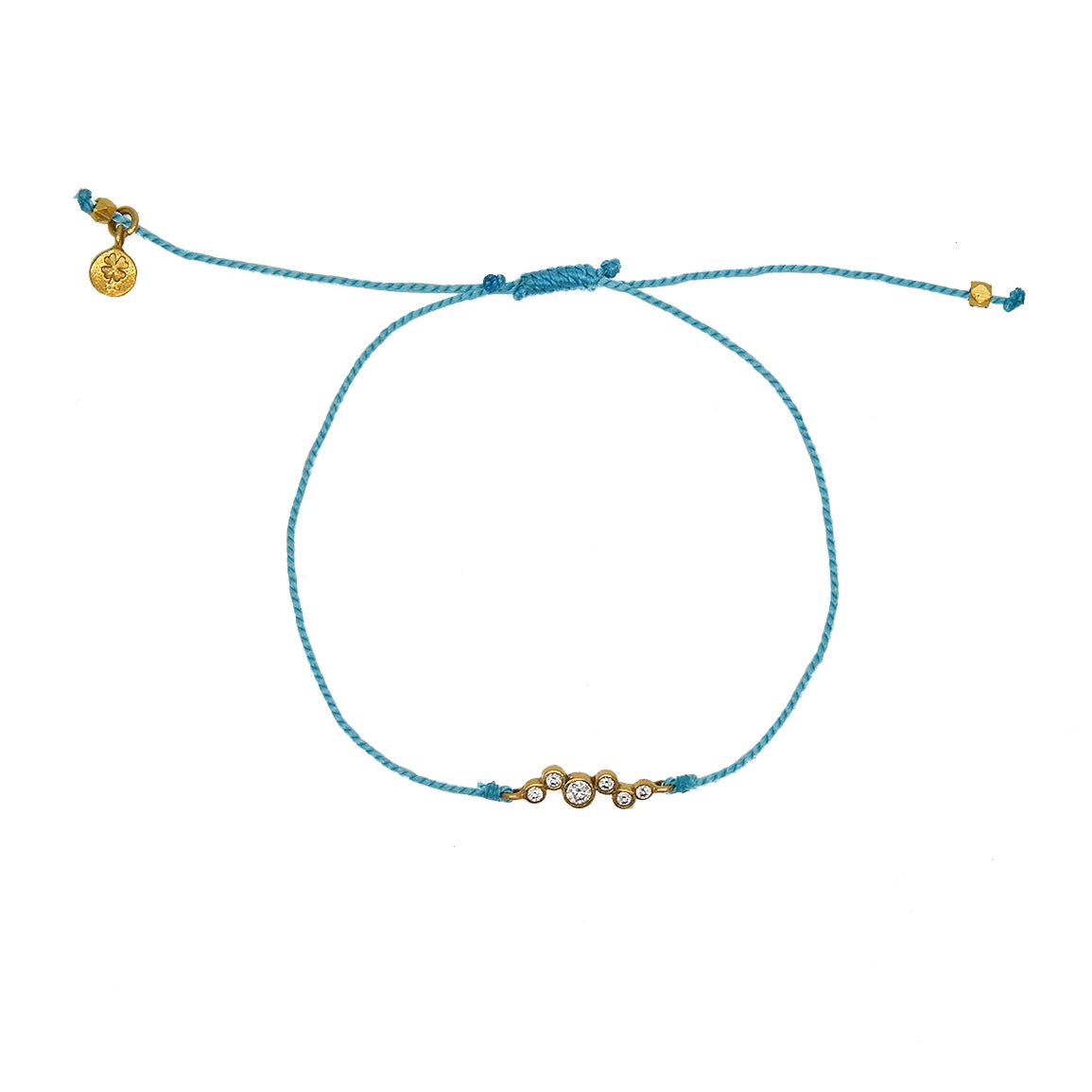 Bracelet tressé et zircons blancs - TURQUOISE