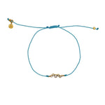 Bracelet tressé et zircons blancs - TURQUOISE