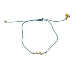 Bracelet tressé et zircons blancs - BLEU JEAN