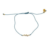 Bracelet tressé et zircons blancs - BLEU JEAN