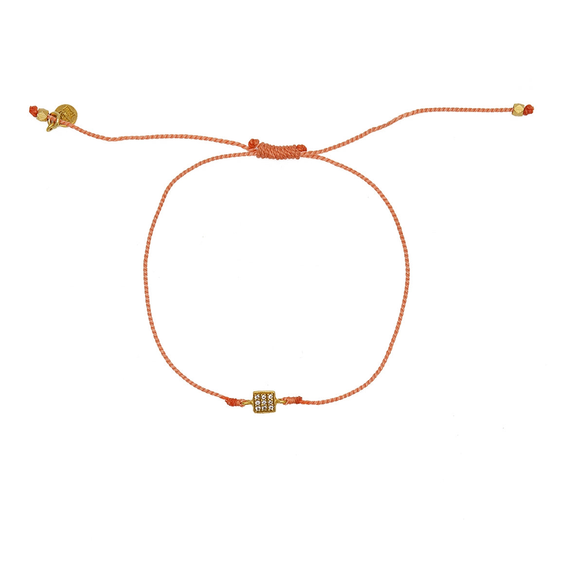 Bracelet tressé carré doré et zircons - CORAIL