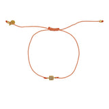 Bracelet tressé carré doré et zircons - CORAIL