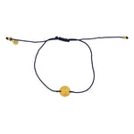 Bracelet tressé coloré et médaille dorée - BLEU MARINE