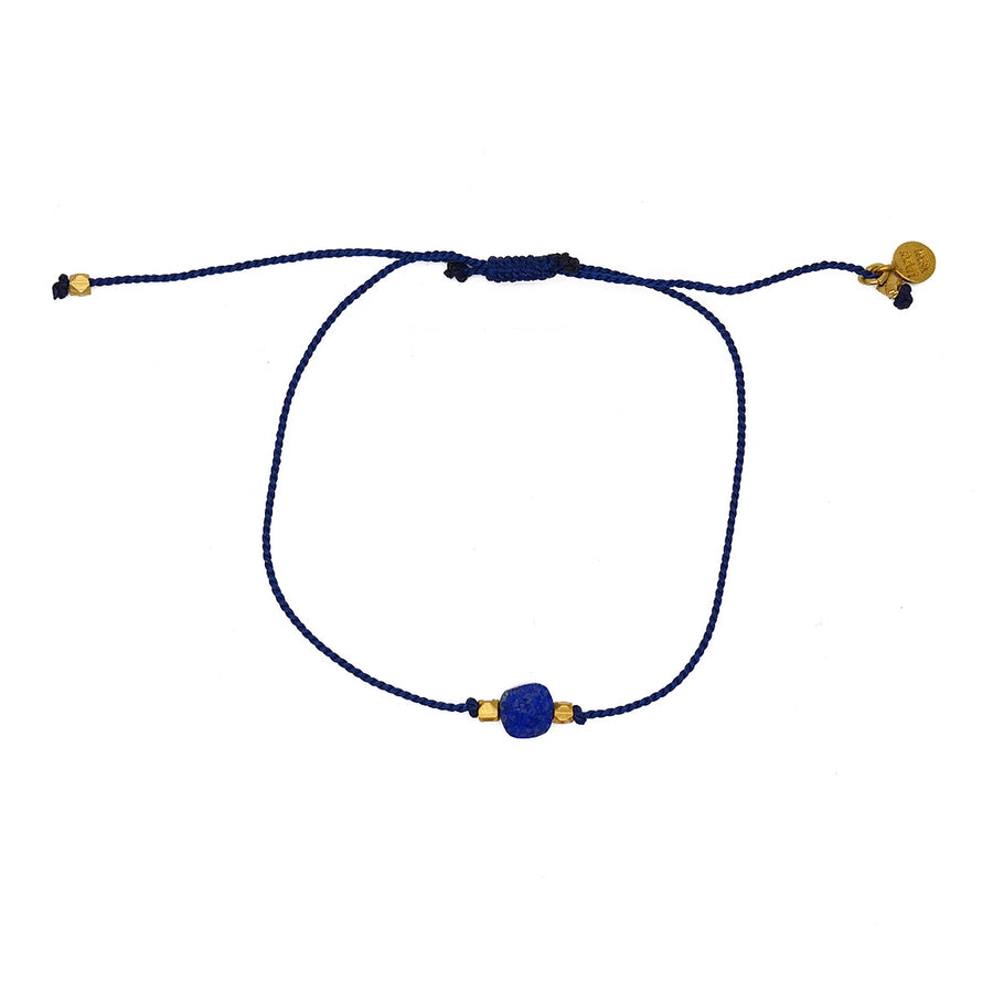 Bracelet tressé bleu et lapis - BLEU MARINE & LAPIS