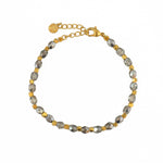 Bracelet perles dorées et pierres facettées - ROCAILLE GRISE