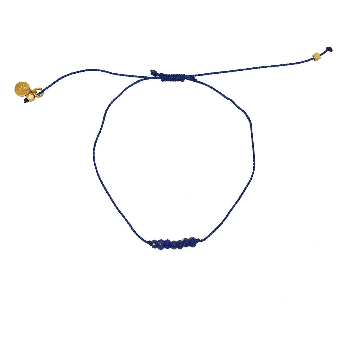 Bracelet tressé coloré et pierres - BLEU MARINE & LAPIS