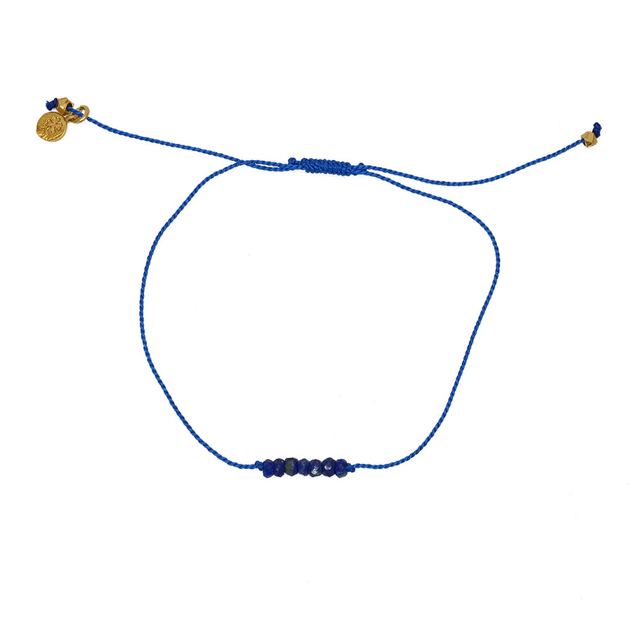 Bracelet tressé coloré et pierres - BLEU & LAPIS